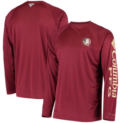 Columbia Men's NCAA Florida State Seminoles Terminal Tackle Omni-Shade Raglan Long Sleeve T-Shirt, Small -  0193553484158