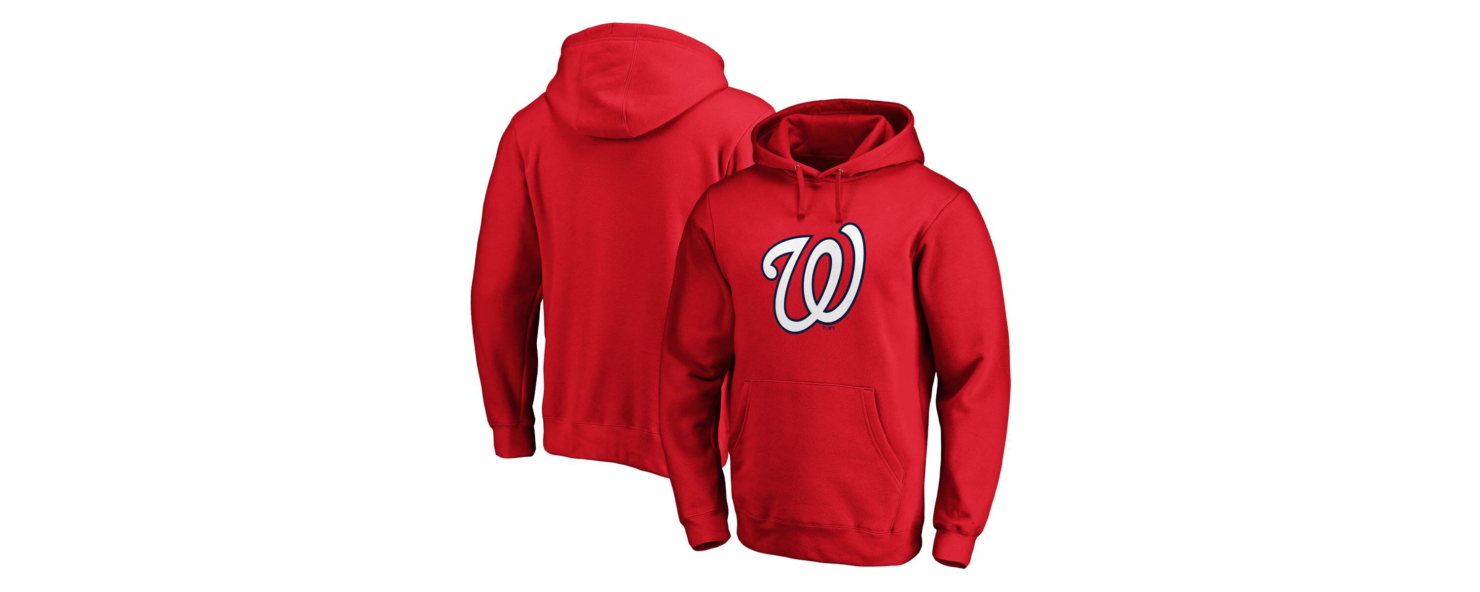 MLB Fanatics Washington Nationals Official Logo Fitted Pullover Hoodie