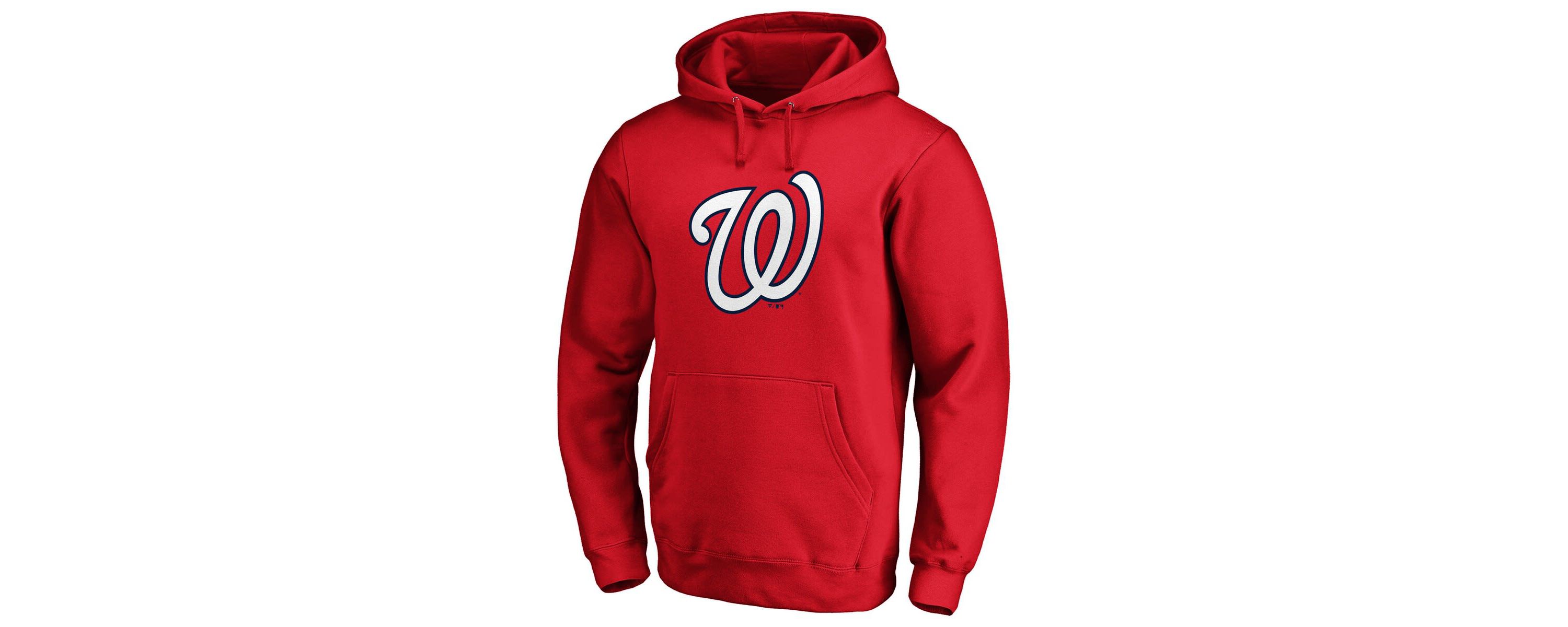 MLB Fanatics Washington Nationals Official Logo Fitted Pullover Hoodie
