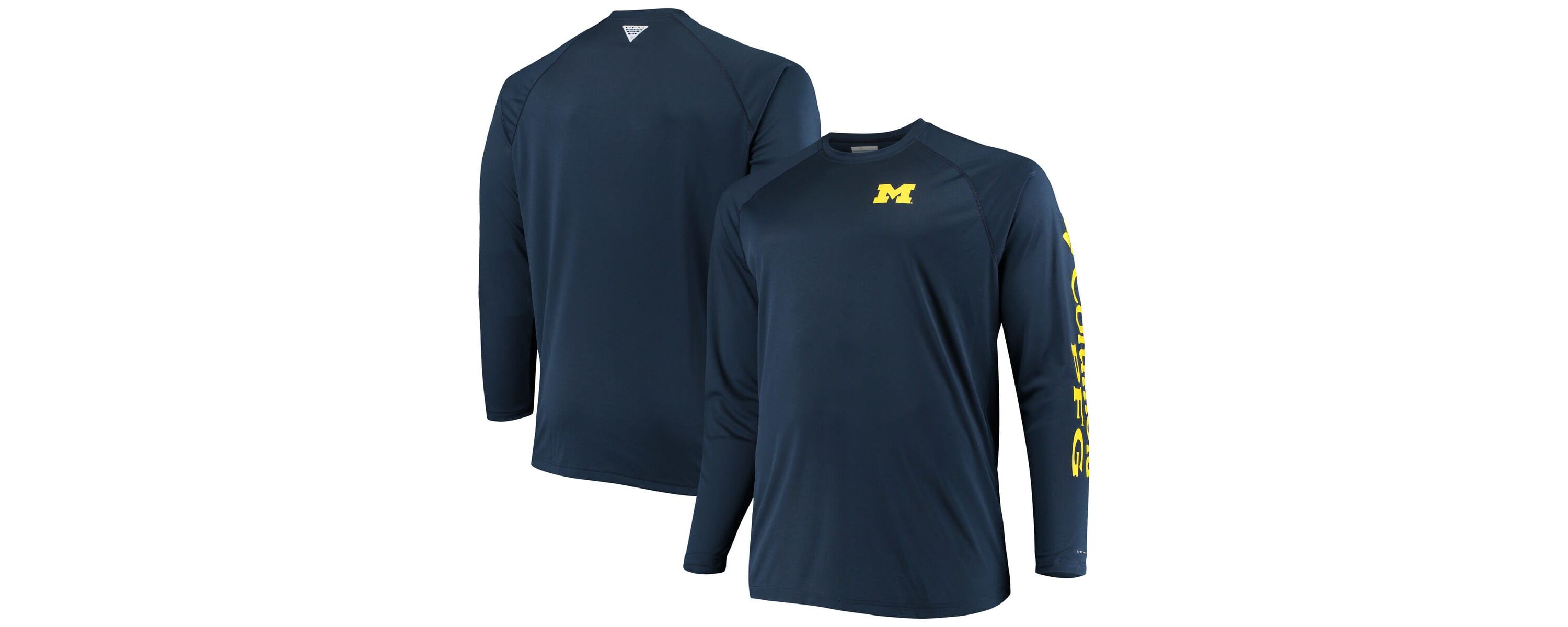 NCAA Michigan Wolverines Big & Tall Terminal Tackle Long Sleeve Omni-Shade T-Shirt