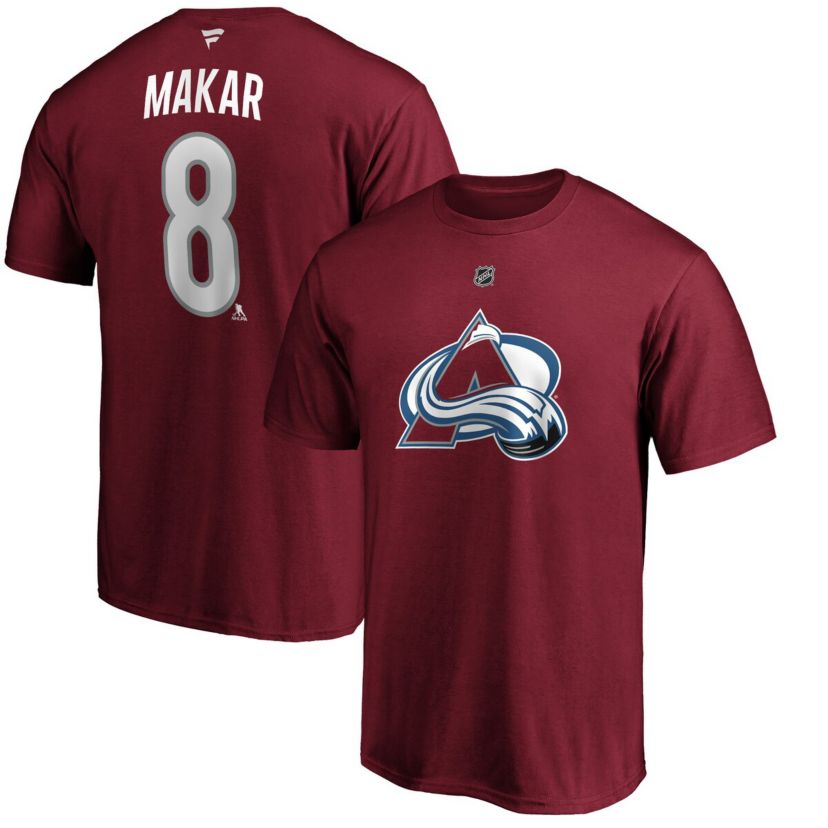 NHL Cale Makar Colorado Avalanche Authentic Stack Player Name & Number T-Shirt