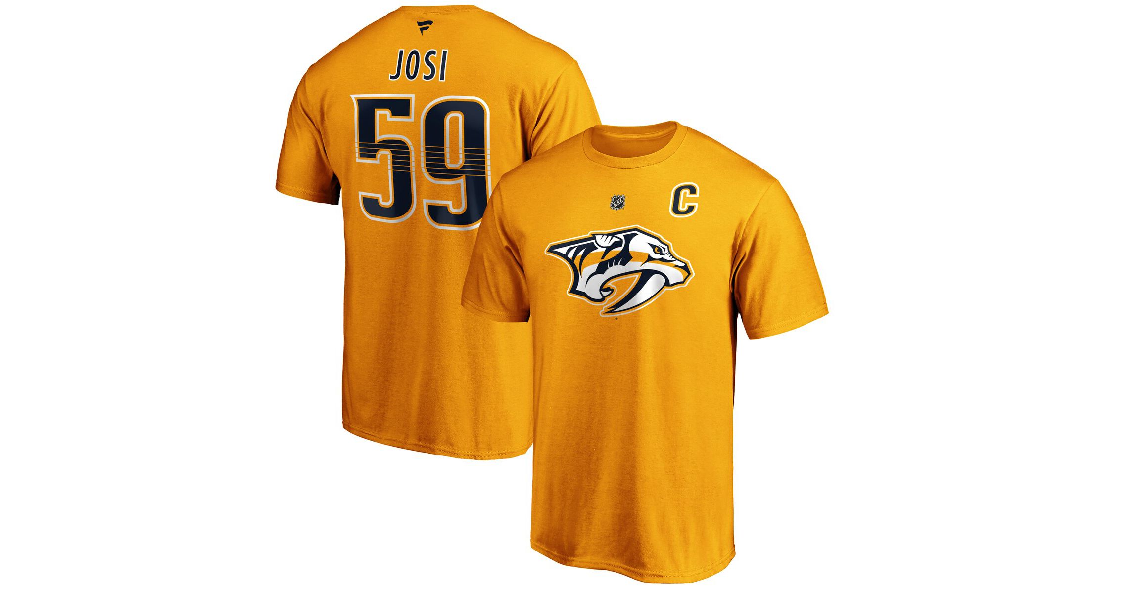 NHL Fanatics Roman Josi Nashville Predators Authentic Stack Player Name & Number T-Shirt