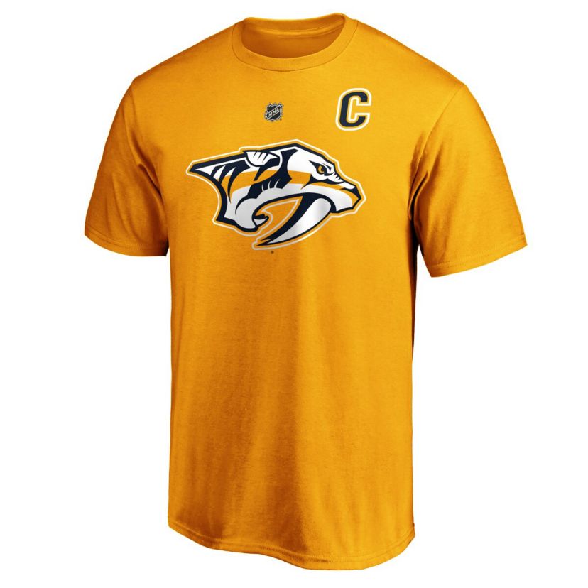 NHL Fanatics Roman Josi Nashville Predators Authentic Stack Player Name & Number T-Shirt
