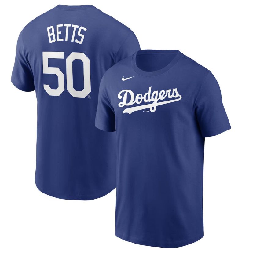 MLB Nike Mookie Betts Los Angeles Dodgers Name & Number T-Shirt