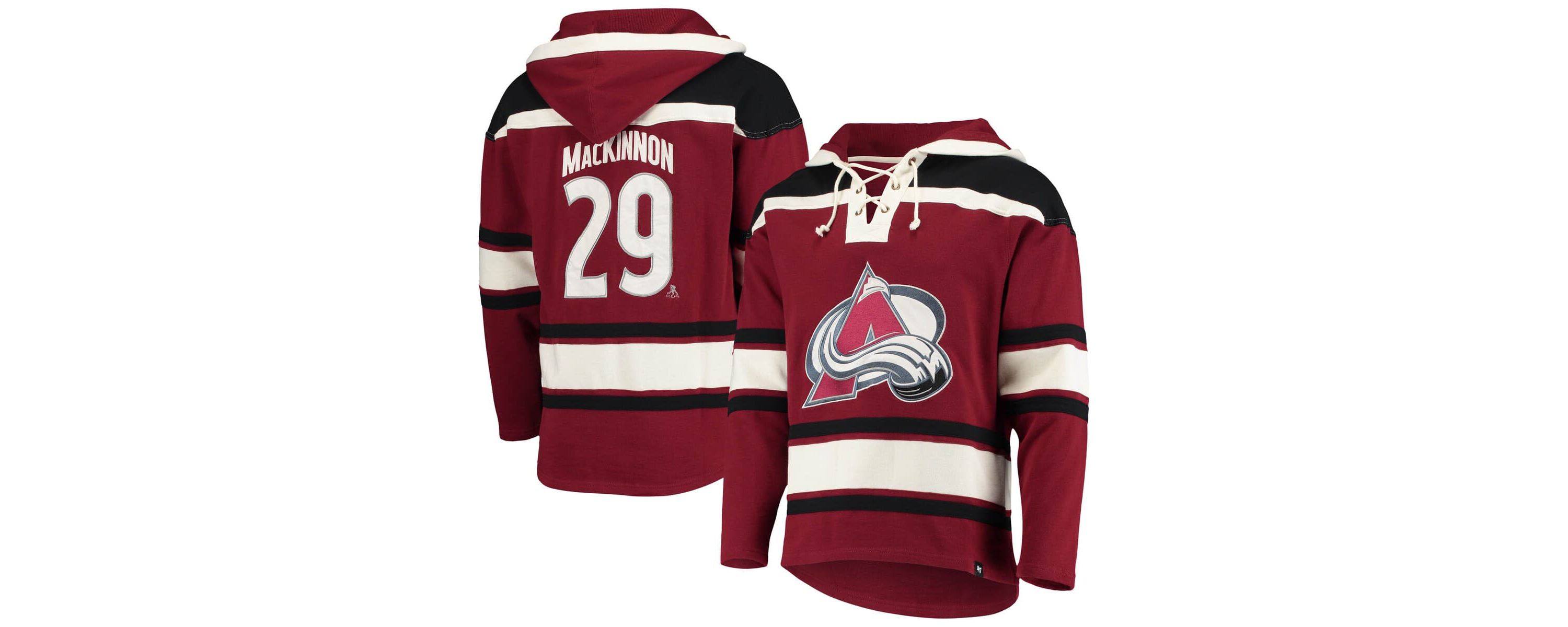NHL Nathan MacKinnon Colorado Avalanche Player Name & Number Lacer Pullover Hoodie