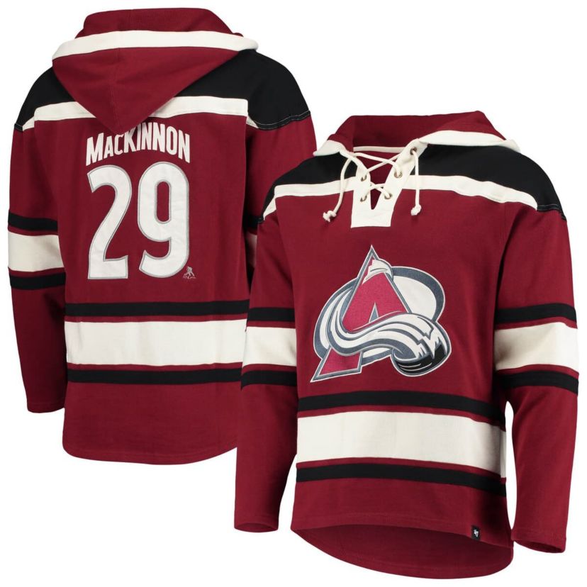 NHL Nathan MacKinnon Colorado Avalanche Player Name & Number Lacer Pullover Hoodie