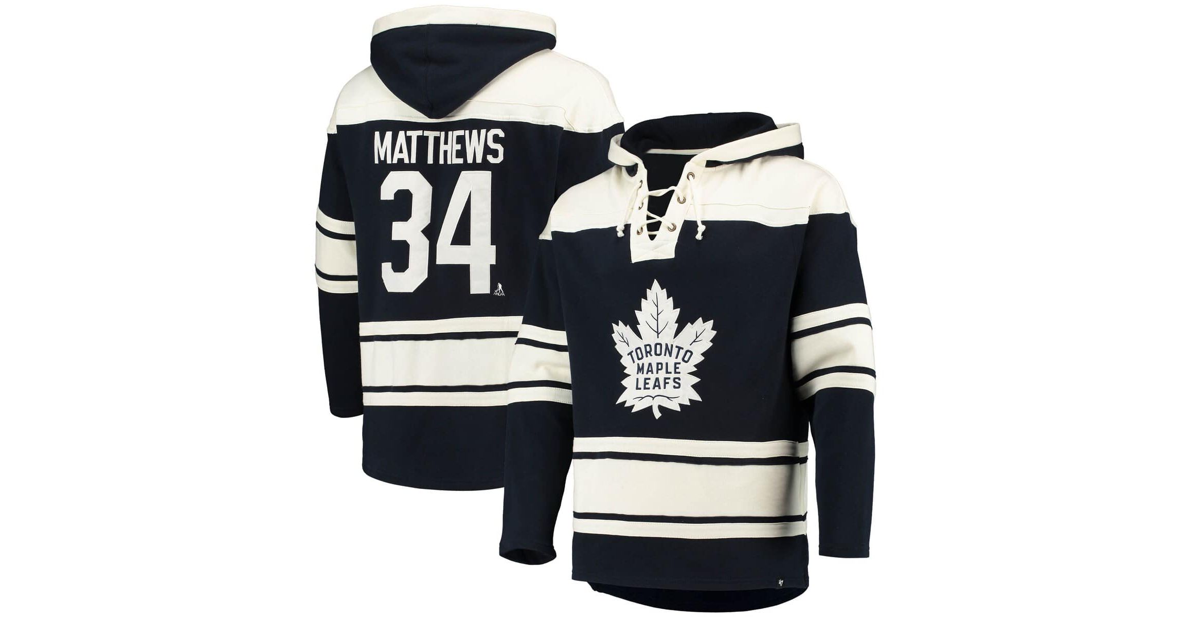 NHL Auston Matthews Toronto Maple Leafs Player Name & Number Lacer Pullover Hoodie