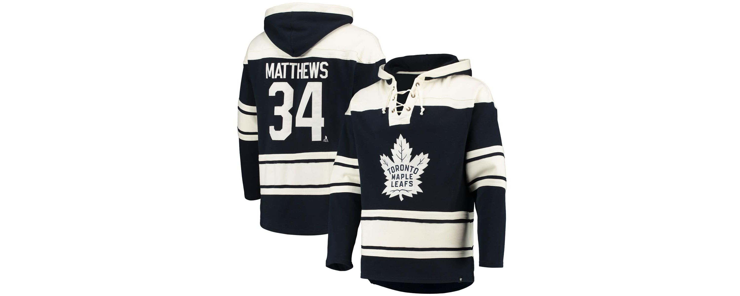 NHL Auston Matthews Toronto Maple Leafs Player Name & Number Lacer Pullover Hoodie