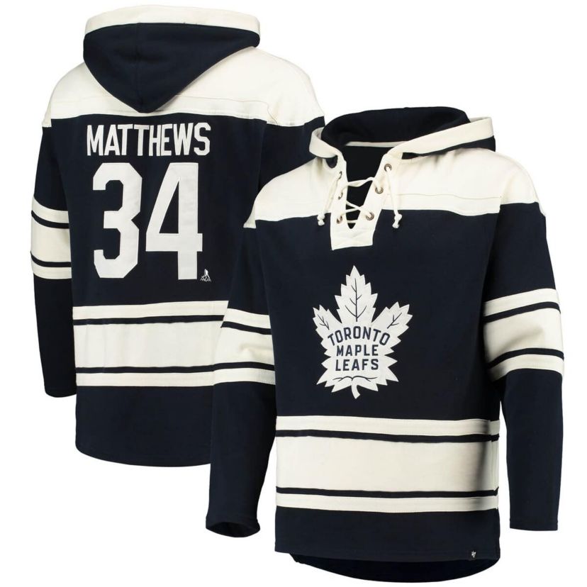 NHL Auston Matthews Toronto Maple Leafs Player Name & Number Lacer Pullover Hoodie