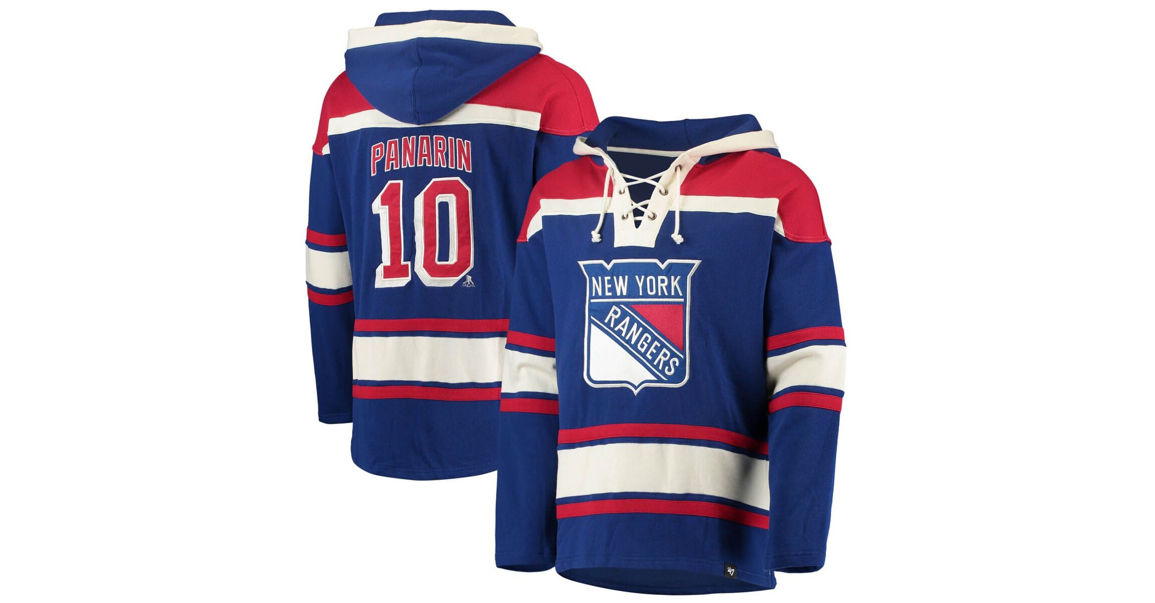 NHL Artemi Panarin New York Rangers Player Name & Number Lacer Pullover Hoodie