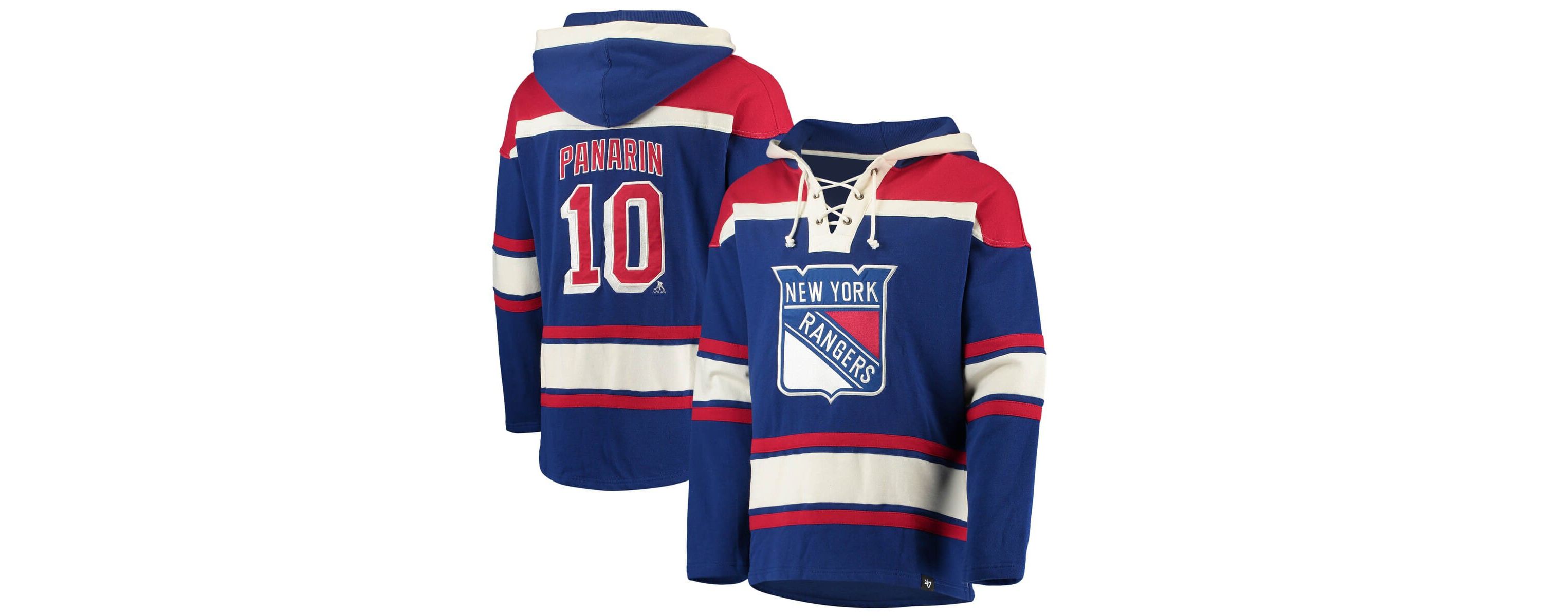 NHL Artemi Panarin New York Rangers Player Name & Number Lacer Pullover Hoodie