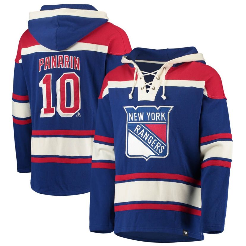 NHL Artemi Panarin New York Rangers Player Name & Number Lacer Pullover Hoodie