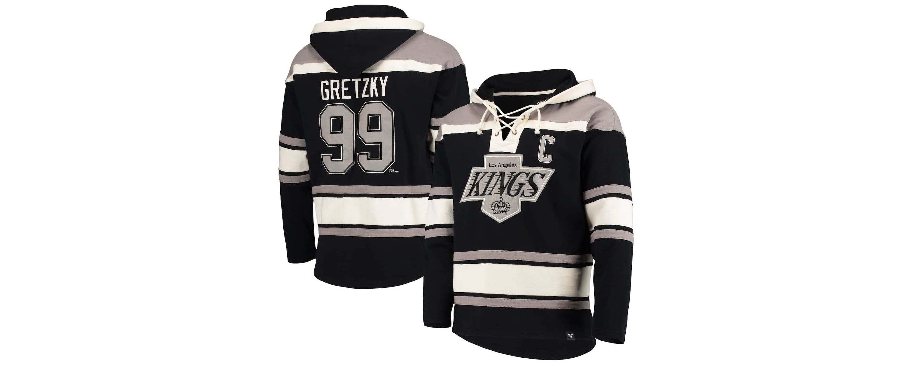 NHL Wayne Gretzky Los Angeles Kings Retired Player Name & Number Lacer Pullover Hoodie