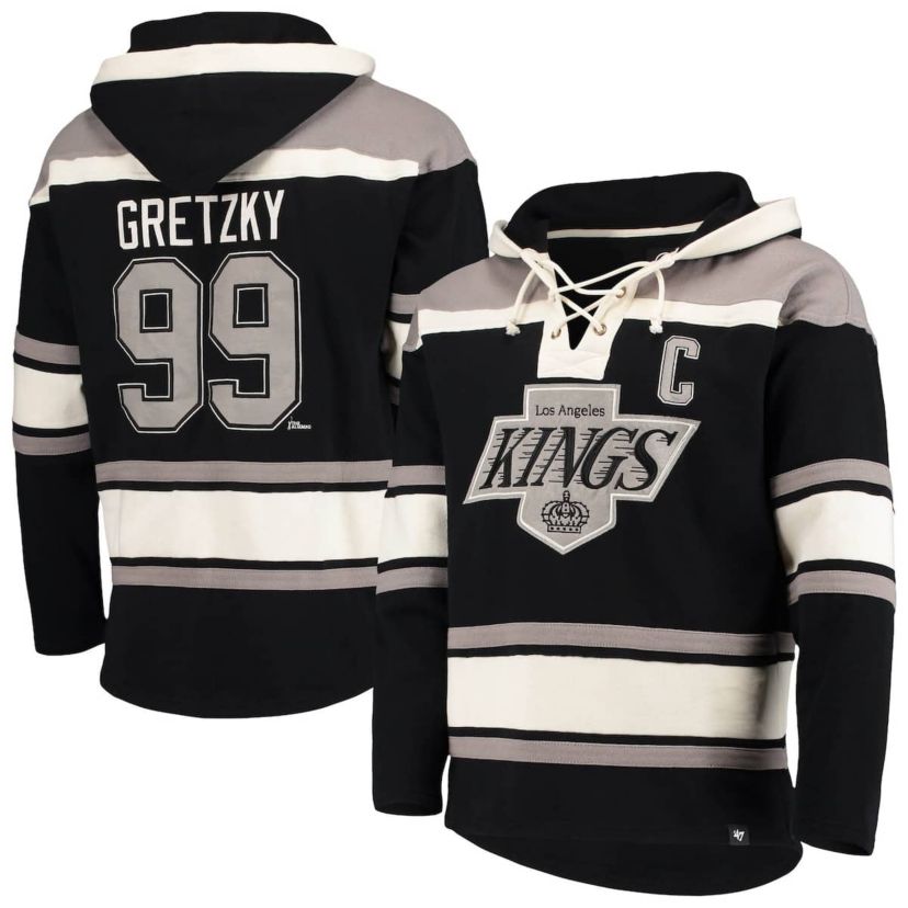 NHL Wayne Gretzky Los Angeles Kings Retired Player Name & Number Lacer Pullover Hoodie