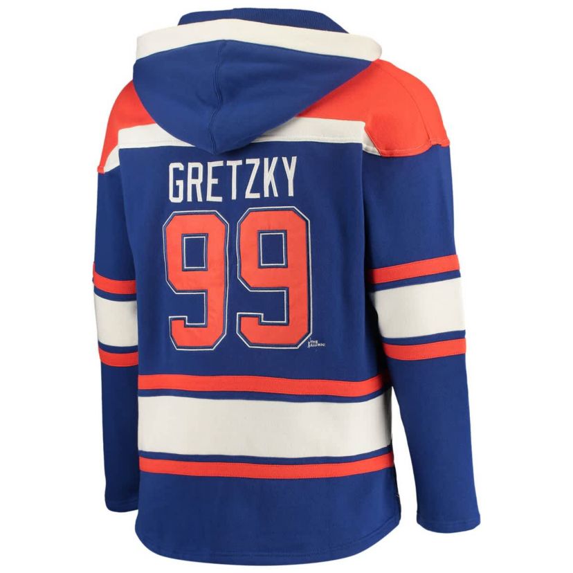NHL Wayne Gretzky Edmonton Oilers Retired Player Name & Number Lacer Pullover Hoodie