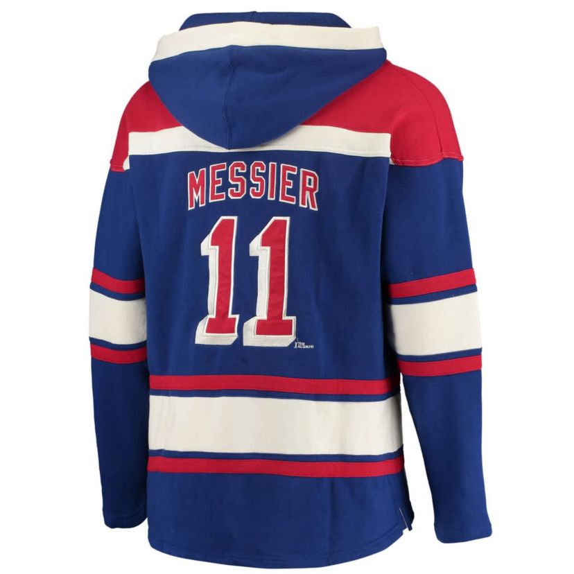 NHL Mark Messier New York Rangers Retired Player Name & Number Lacer Pullover Hoodie