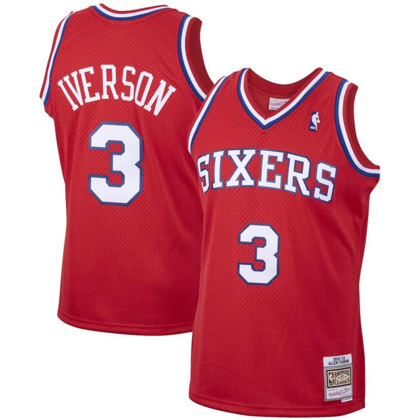 NBA Allen Iverson Philadelphia 76ers 2001/02 Hardwood Classics Swingman Jersey