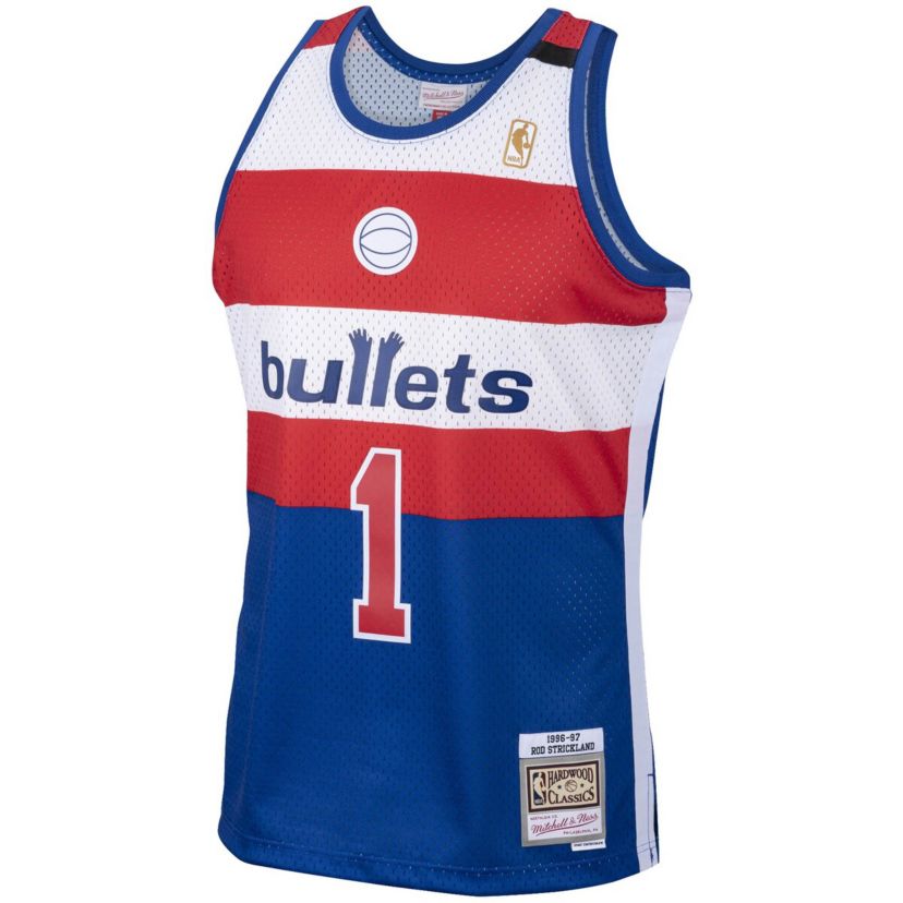 Hardwood Classic Teams Rod Strickland Washington Bullets 1996/97 Hardwood Classics Swingman Jersey