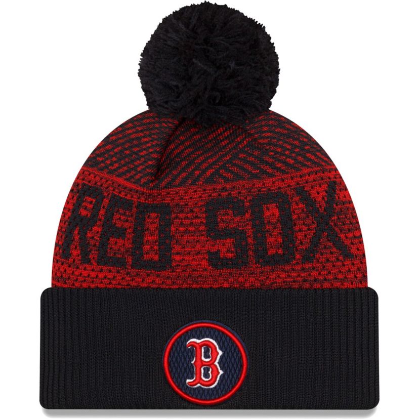 Boston Red Sox MLB Boston Sox Authentic Collection Sport Cuffed Knit Hat with Pom