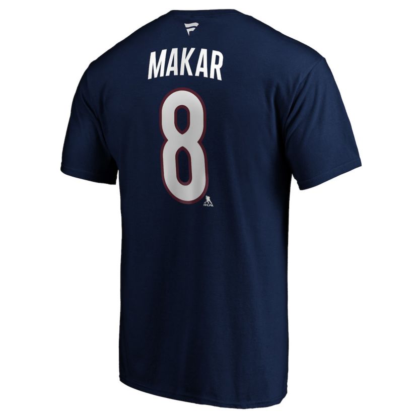 NHL Fanatics Cale Makar Colorado Avalanche Authentic Stack Name & Number Team T-Shirt