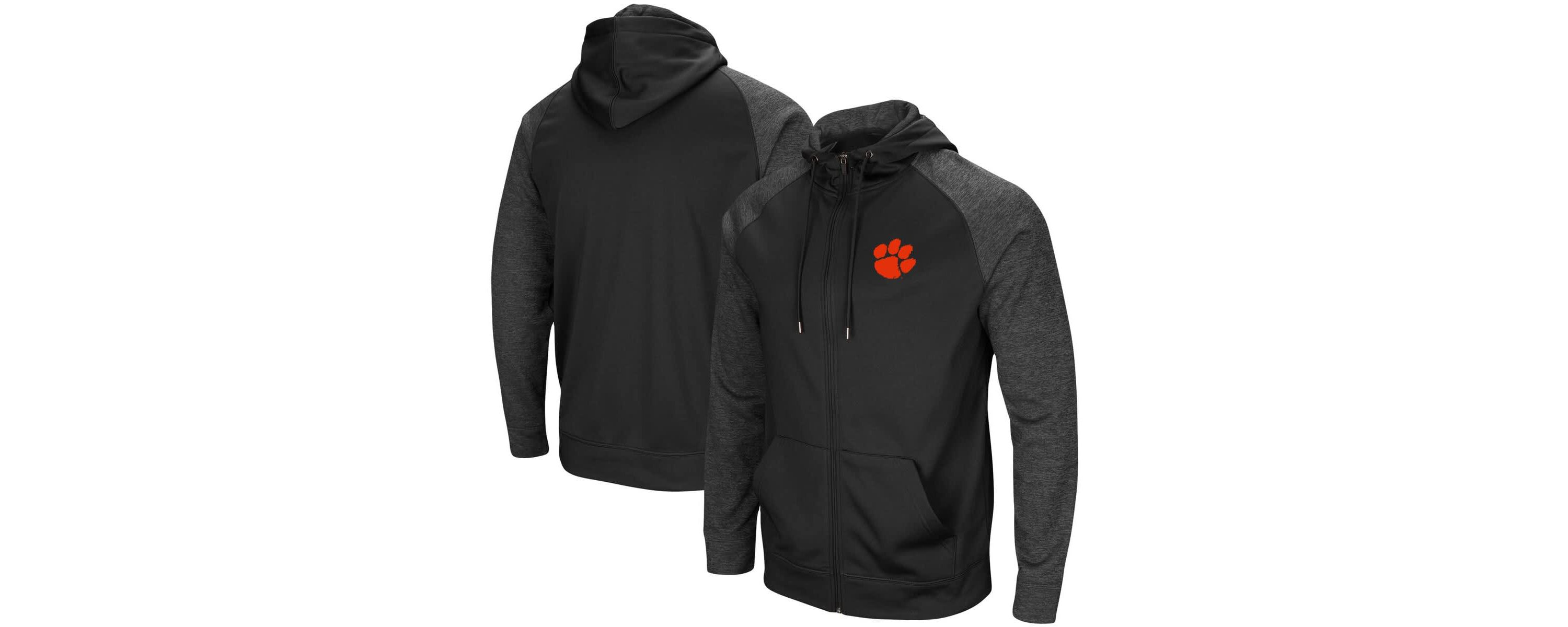 NCAA Clemson Tigers Big & Tall Blackout Raglan Full-Zip Hoodie