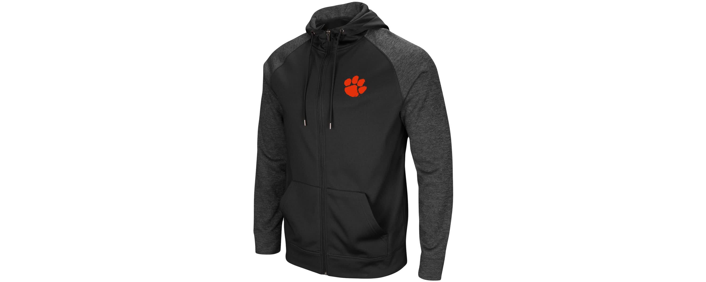 NCAA Clemson Tigers Big & Tall Blackout Raglan Full-Zip Hoodie