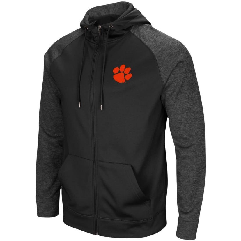 NCAA Clemson Tigers Big & Tall Blackout Raglan Full-Zip Hoodie