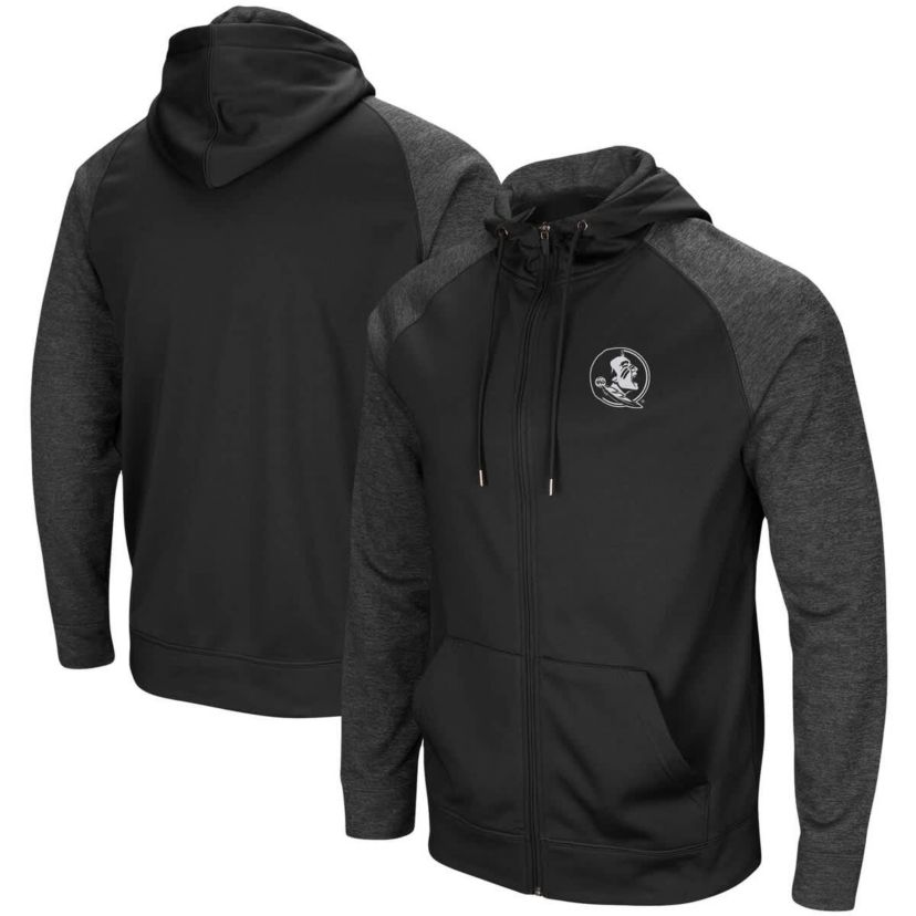 NCAA Florida State Seminoles Big & Tall Blackout Raglan Full-Zip Hoodie