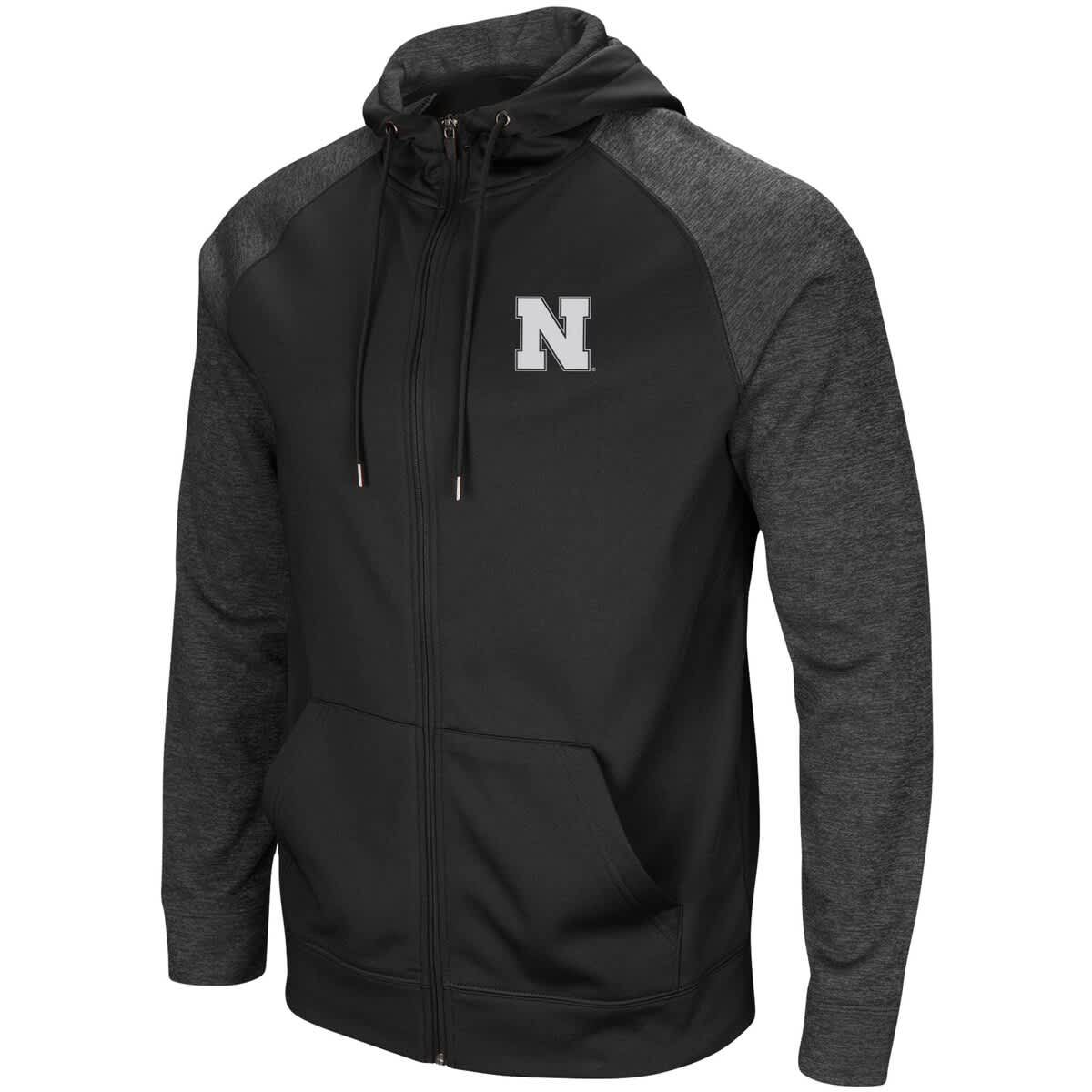 NCAA Nebraska Huskers Big & Tall Blackout Raglan Full-Zip Hoodie