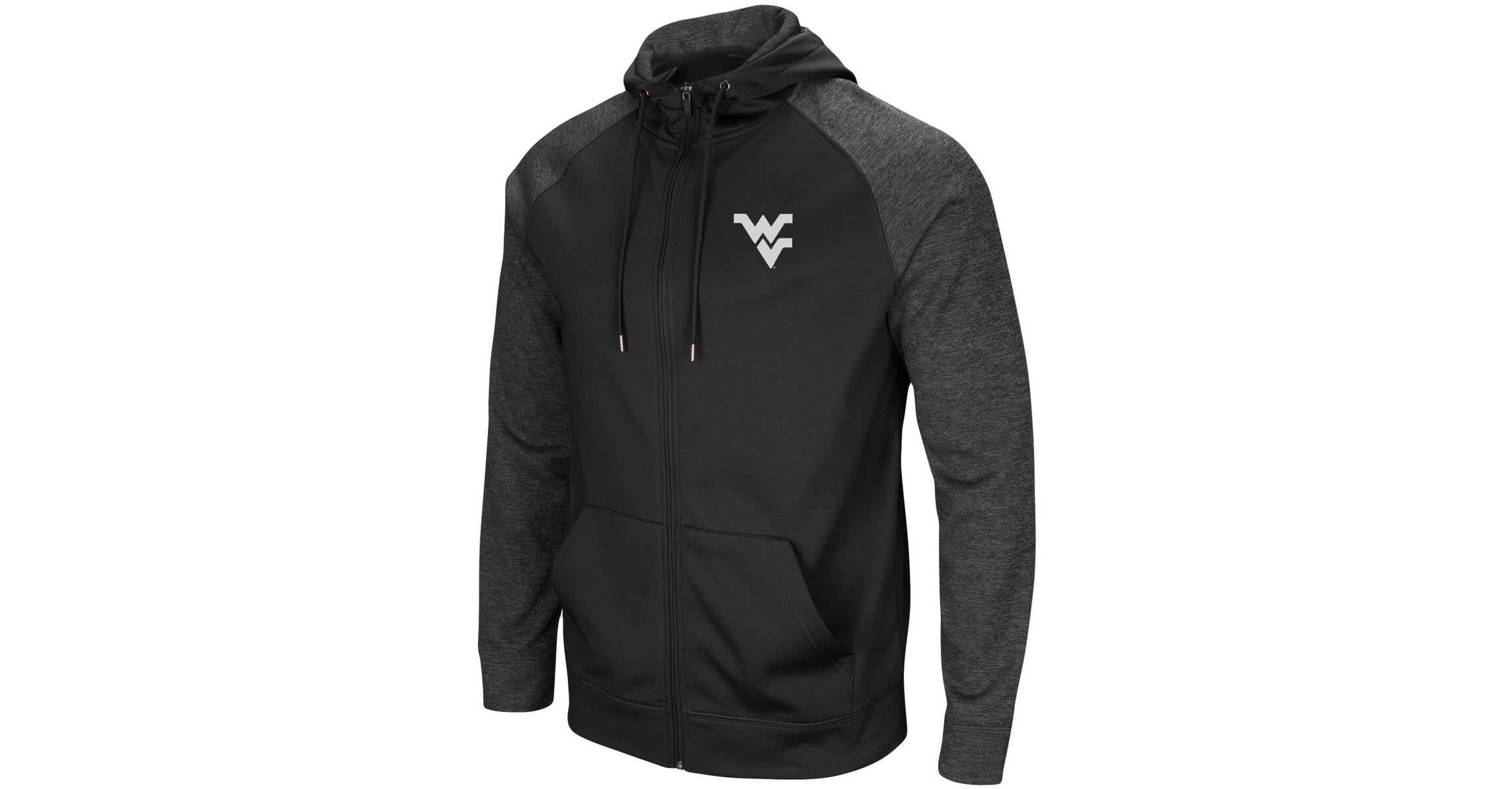 NCAA West Virginia Mountaineers Big & Tall Blackout Raglan Full-Zip Hoodie