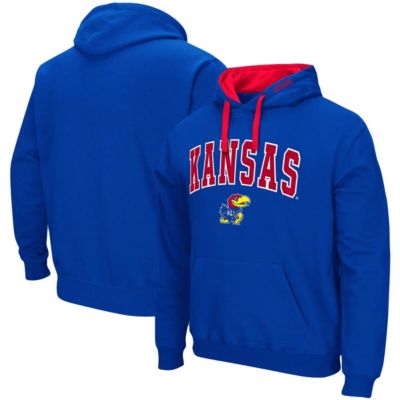 Colosseum Men's NCAA Kansas Jayhawks Big & Tall Arch & Logo 2.0 Pullover Hoodie, 2XL Big