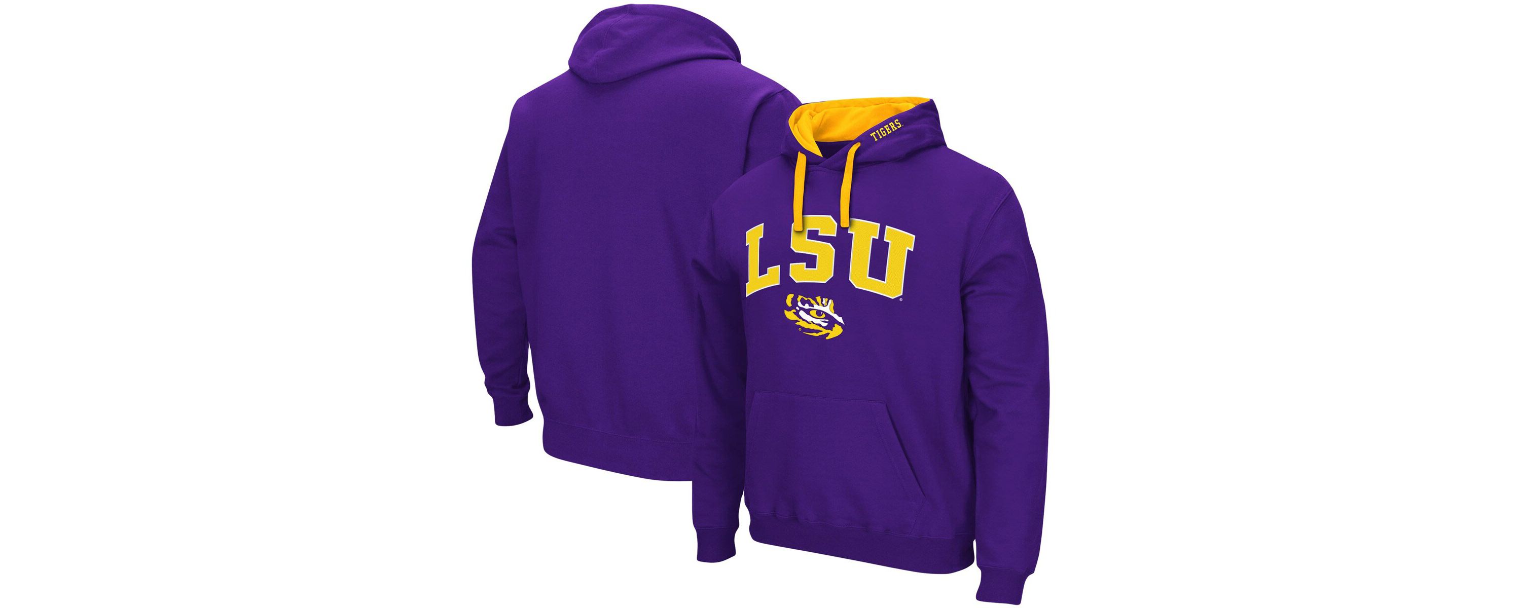 NCAA LSU Tigers Big & Tall Arch & Logo 2.0 Pullover Hoodie