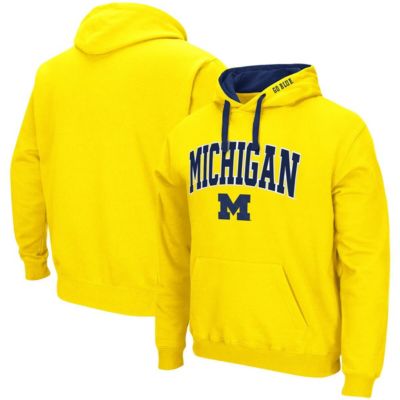 Colosseum Men's NCAA Michigan Wolverines Big & Tall Arch & Logo 2.0 Pullover Hoodie, 2XL Big
