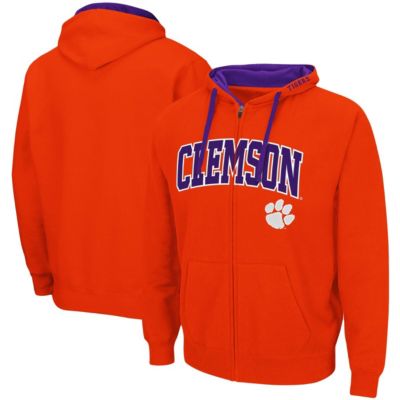 Colosseum Men's NCAA Clemson Tigers Big & Tall Full-Zip Hoodie, Orange, XL Tall