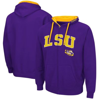 Colosseum Men's NCAA LSU Tigers Big & Tall Full-Zip Hoodie, Purple, XL