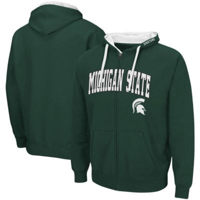 Colosseum Men's NCAA Michigan State Spartans Big & Tall Full-Zip Hoodie, Green, 2XL Big