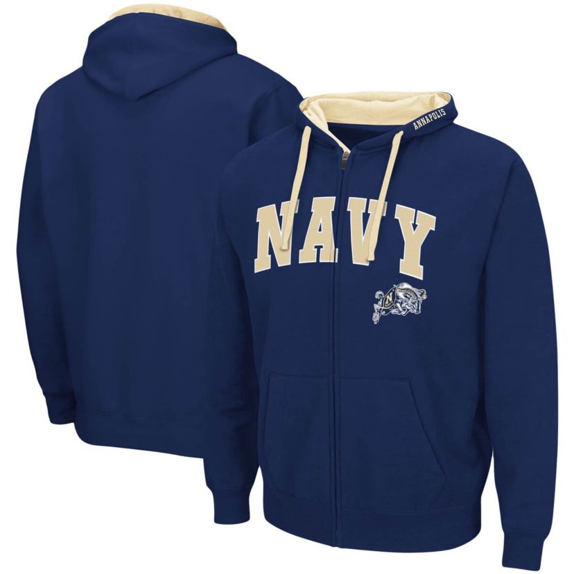 Navy Midshipmen NCAA Midshipmen Big & Tall Full-Zip Hoodie