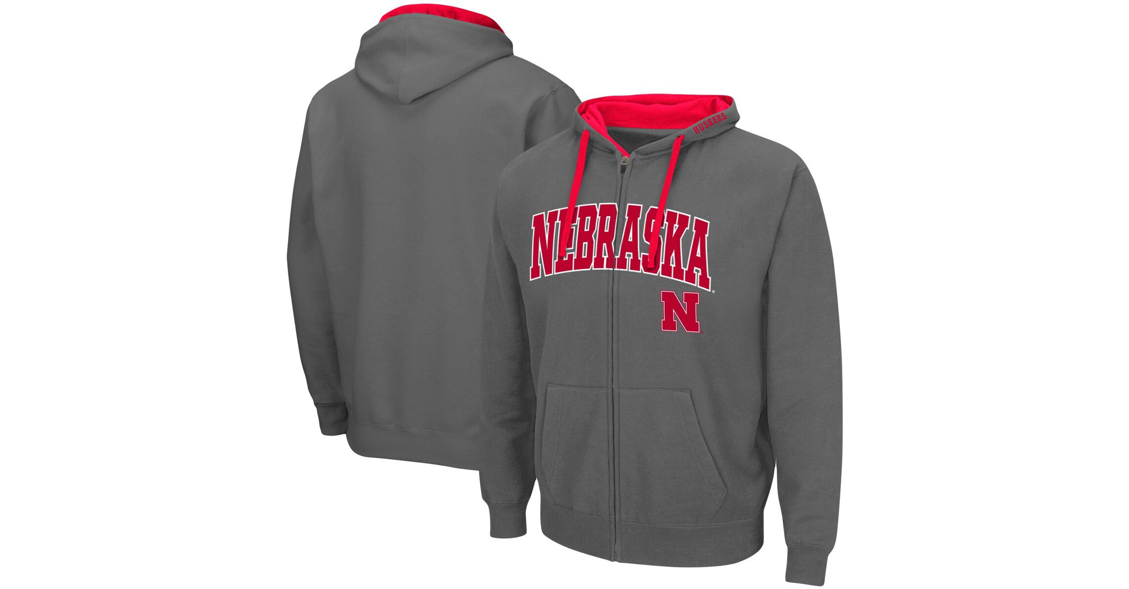 NCAA Nebraska Huskers Big & Tall Full-Zip Hoodie