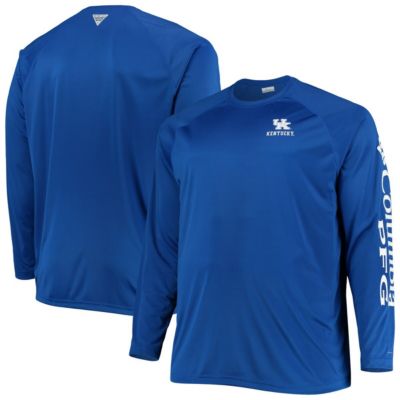 NCAA Kentucky Wildcats Big & Tall Terminal Tackle Raglan Omni-Shade Long Sleeve T-Shirt