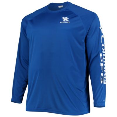 NCAA Kentucky Wildcats Big & Tall Terminal Tackle Raglan Omni-Shade Long Sleeve T-Shirt