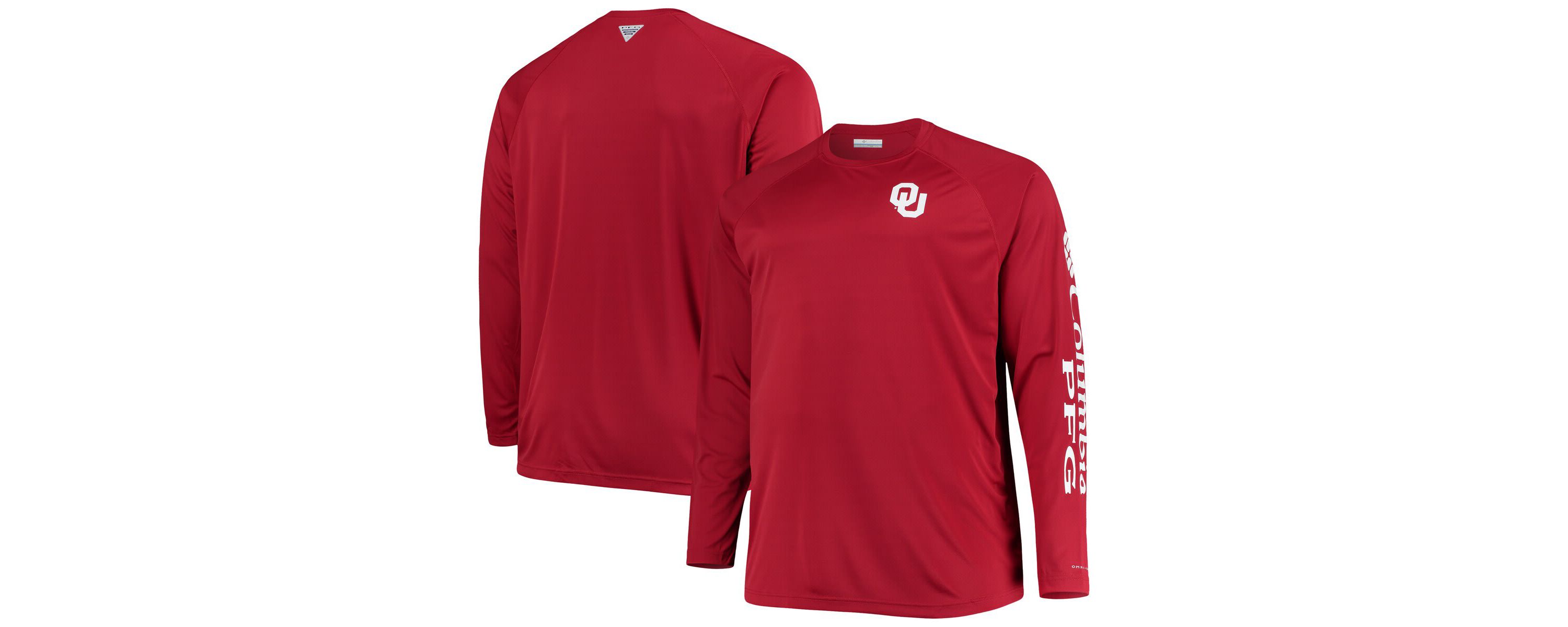 NCAA Oklahoma Sooners Big & Tall Terminal Tackle Raglan Omni-Shade Long Sleeve T-Shirt