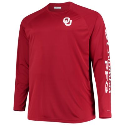 NCAA Oklahoma Sooners Big & Tall Terminal Tackle Raglan Omni-Shade Long Sleeve T-Shirt