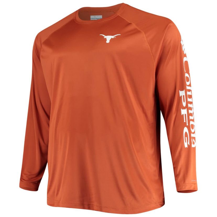 NCAA Texas Texas Longhorns Big & Tall Terminal Tackle Long Sleeve Omni-Shade Raglan T-Shirt