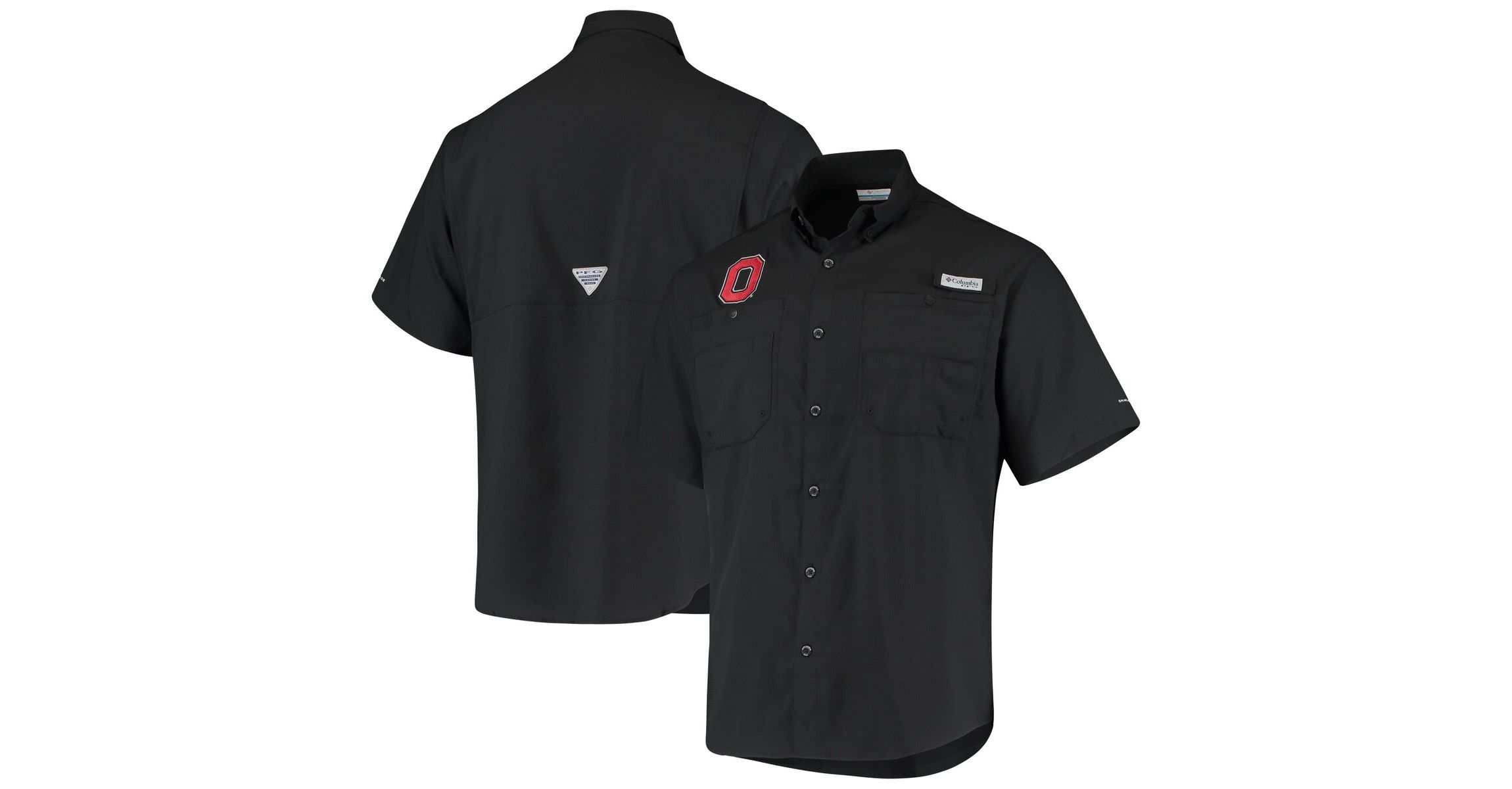 NCAA Ohio State Buckeyes Tamiami Omni-Shade Button-Down Shirt