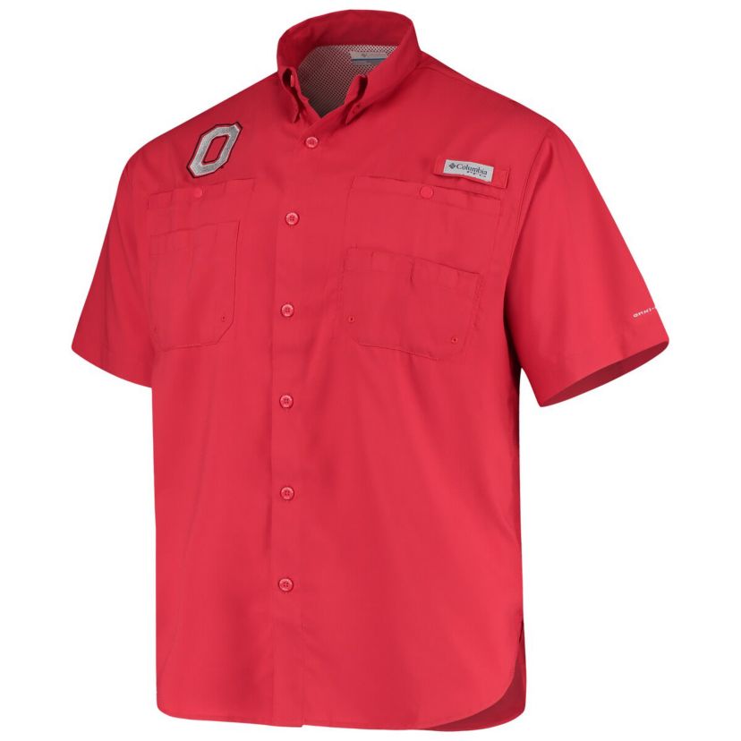 NCAA Ohio State Buckeyes Tamiami Omni-Shade Button-Down Shirt
