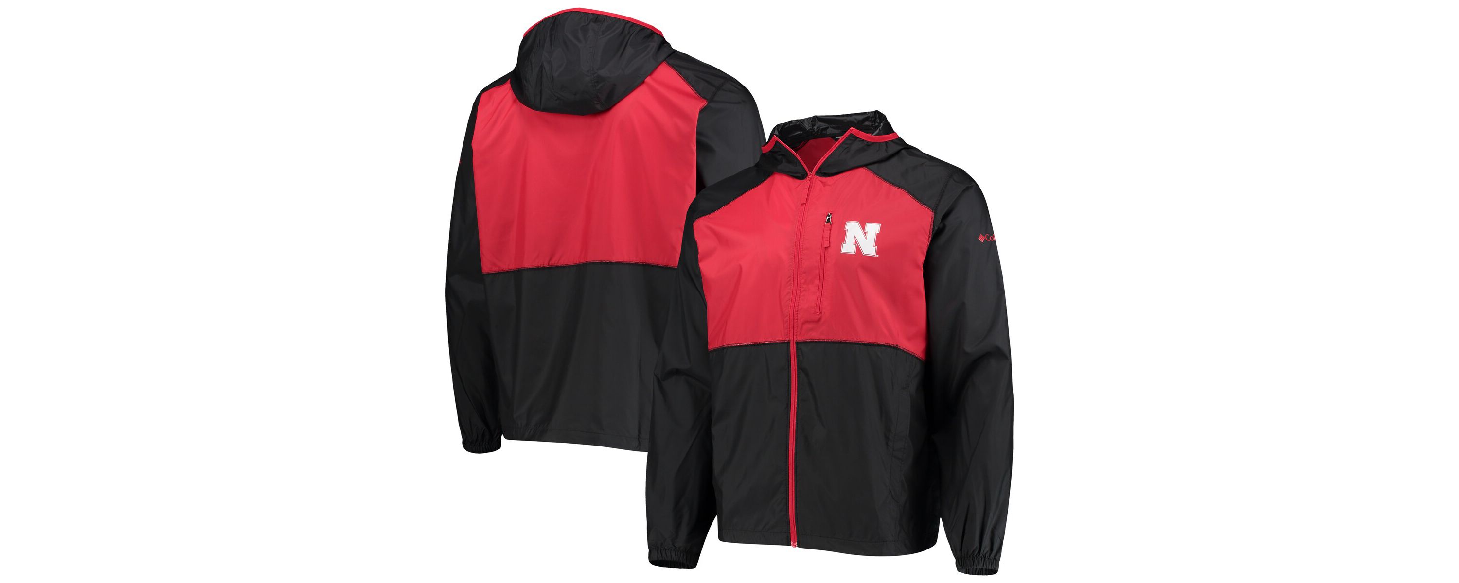 NCAA Black/Scarlet Nebraska Huskers Flash Forward Hoodie Full-Zip Lightweight Windbreaker