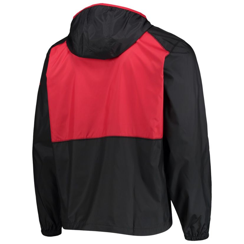NCAA Black/Scarlet Nebraska Huskers Flash Forward Hoodie Full-Zip Lightweight Windbreaker