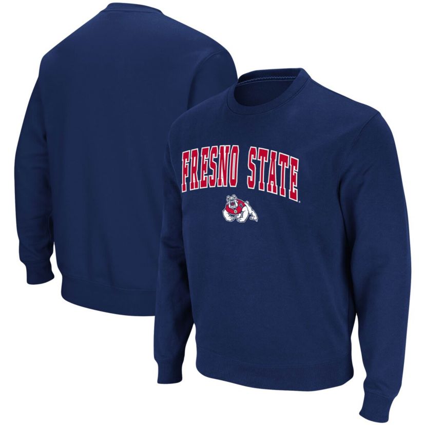 NCAA Fresno State Bulldogs Arch & Logo Tackle Twill Pullover Sweatshirt