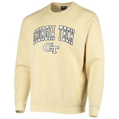 Georgia Tech Yellow Jackets NCAA Georgia Tech Jackets Arch & Logo Tackle Twill Pullover Sweatshirt