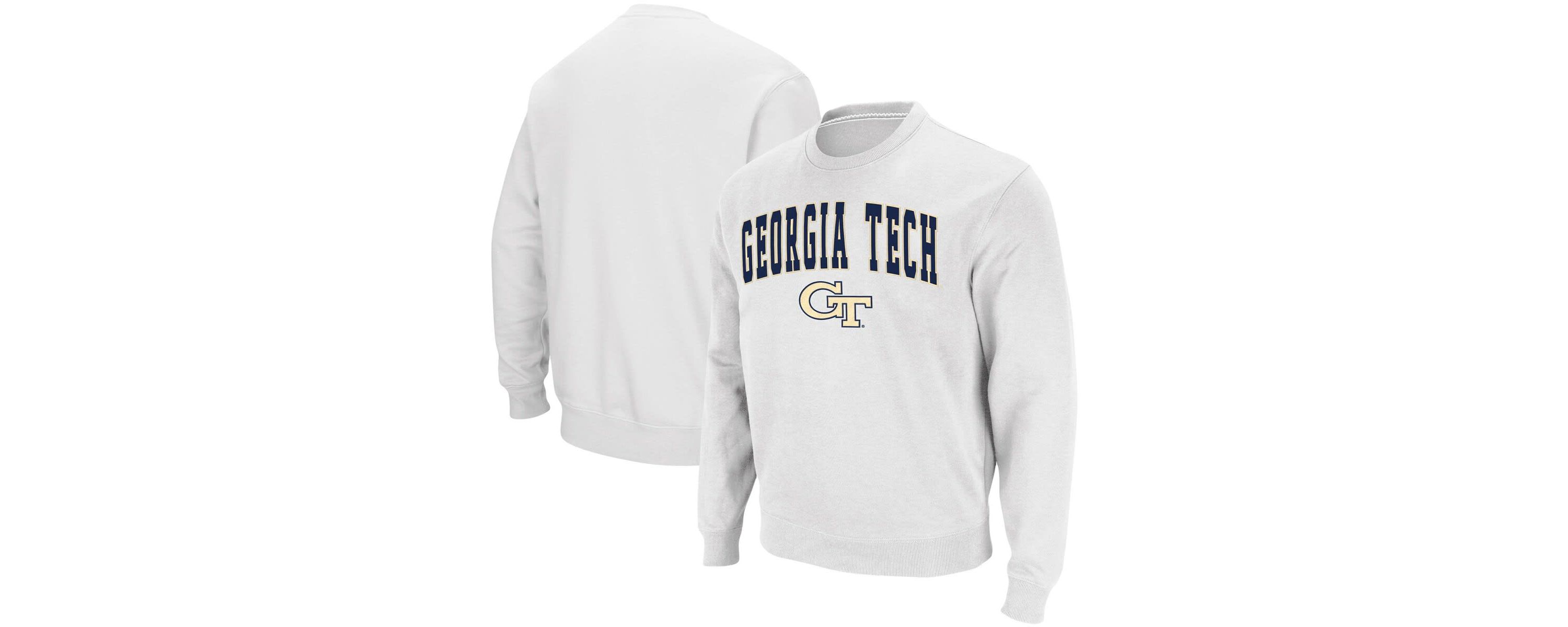 Georgia Tech Yellow Jackets NCAA Georgia Tech Jackets Arch & Logo Tackle Twill Pullover Sweatshirt